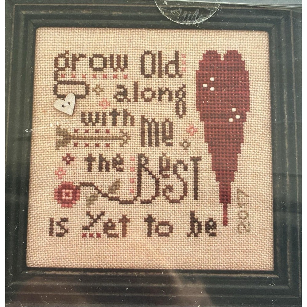 Heart in Hand 2017 Collector's Heart Cross Stitch Kit Grow Old Along With Me OOP